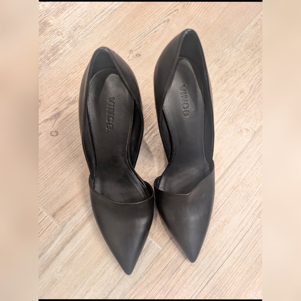 Vince Claire D'Orsay Black Leather Heels